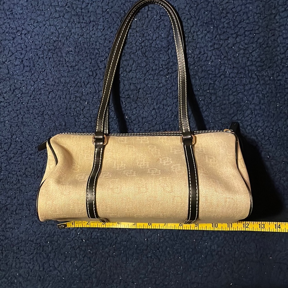 Dooney & Bourke Tan and Black Barrel Bag